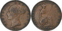 Grande-Bretagne 1/2 Penny Victoria, Cuivre, KM:726 -