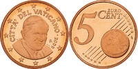 Cité du Vatican 5 Euro Cent Benedict XVI, BE, Rome, Cuivre plaqué -