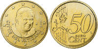 Cité du Vatican 50 Euro Cent Benedict XVI, Rome, Laiton, KM:387 -
