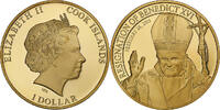Îles Cook Dollar Elizabeth II, Pape Benoit XVI, BE, Brass Or -
