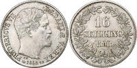 Danemark 16 Skilling Rigsmont Frederik VII, Copenhagen, Argent -