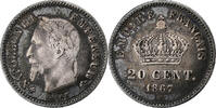 France 20 Centimes Napoléon III, Strasbourg, Argent, Gadoury:309 -