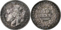 France 50 Centimes Cérès, Paris, Argent, Gadoury:419a, KM:834.1 -