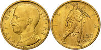 Italie 50 Lire Vittorio Emanuele III, Rome, Or, KM:71 -