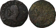 France Double Tournois Henri III, Rouen, Cuivre, CGKL:112 -