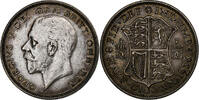 Grande-Bretagne 1/2 Crown George V, Argent, KM:835 -