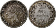 Grande-Bretagne 6 Pence Victoria, Argent, KM:757 -