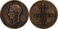 États italiens 10 Tornesi NAPLES, Francesco II, Naples, Cuivre -
