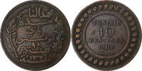 Tunisie 10 Centimes Muhammad al-Nasir Bey, Paris, Bronze -