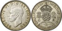 Grande-Bretagne Florin, Two Shillings George VI, Argent, KM:855 -