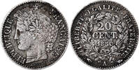 France 20 Centimes Cérès, Paris, Argent, Gadoury:303, KM:758.1 -
