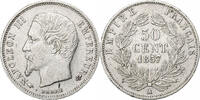 France 50 Centimes Napoléon III, Paris, Argent, Gadoury:414 -