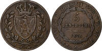États italiens 5 Centesimi SARDINIA, Carlo Felice, Turin, Cuivre -