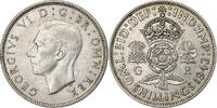 Grande-Bretagne Florin, Two Shillings George VI, Argent, KM:855 -