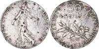France 50 Centimes Monnaie, Semeuse, Paris, Argent, Gadoury:420 -