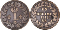 France Decime Monnaie, Louis XVIII, Strasbourg, Bronze -