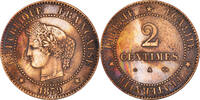 France 2 Centimes Monnaie, Cérès, Paris, Bronze, Gadoury:105 -