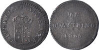 États italiens Quattrino Monnaie, Charles-Louis de Bourbon, Cuivre -