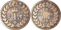 France Decime Monnaie, Louis XVIII, Strasbourg, Bronze -