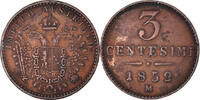 États italiens 3 Centesimi Monnaie, LOMBARDY-VENETIA, Franz Joseph I -