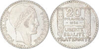 France 20 Francs Monnaie, Turin, Paris, Argent, Gadoury:852, KM:879 -