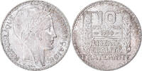 France 10 Francs Monnaie, Turin, Paris, Argent, Gadoury:801, KM:878 -
