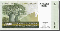 Madagascar 2000 Ariary Billet, KM:90b -