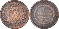 États italiens 5 Centesimi Monnaie, SARDINIA, Carlo Felice, Genoa -