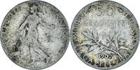 France 50 Centimes Monnaie, Semeuse, Paris, Argent, Gadoury:420 -