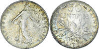 France 50 Centimes Monnaie, Semeuse, Paris, Argent, Gadoury:420 -