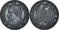 France 2 Centimes Monnaie, Napoleon III, Paris, Bronze -