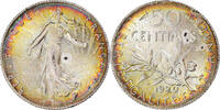 France 50 Centimes Monnaie, Semeuse, Paris, Argent, Gadoury:420 -