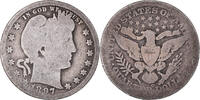 États-Unis Quarter Monnaie, Barber Quarter, U.S. Mint, New Orleans -