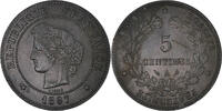 France 5 Centimes Monnaie, Cérès, Paris, Bronze, Gadoury:157a -