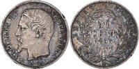 France 50 Centimes Monnaie, Napoleon III, Paris, Argent -