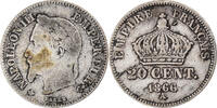 France 20 Centimes Monnaie, Napoleon III, Paris, Argent -