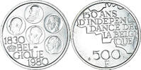 Belgique 500 Francs Monnaie, Baudouin I, Bruxelles, Silver Clad -