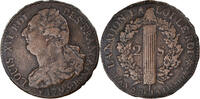 France 2 sols Français Monnaie, Louis XVI, Strasbourg, Pedigree -