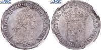 France 1/4 Écu 2e poinçon de Warin Louis XIII, Paris, Argent, NGC, UNC -