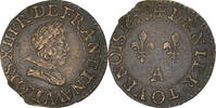 France Denier Tournois Monnaie, Louis XIII, Paris, Cuivre -