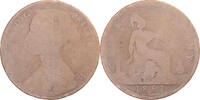 Grande-Bretagne Penny Monnaie, Victoria, Londres, B, Cuivre -