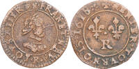 France Denier Tournois Monnaie, Louis XIII, Villeneuve-lès-Avignon -