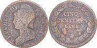 France 5 Centimes Monnaie, Dupré, Lille, Cuivre, Gadoury:126a -
