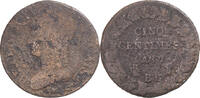 France 5 Centimes Monnaie, Dupré, Strasbourg, B, Cuivre, Gadoury:126 -