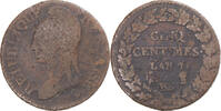 France 5 Centimes Monnaie, Dupré, Strasbourg, Cuivre, Gadoury:126 -
