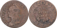 France 5 Centimes Monnaie, Dupré, Strasbourg, Cuivre -