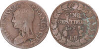 France 5 Centimes Monnaie, Dupré, Strasbourg, Cuivre -