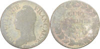 France 5 Centimes Monnaie, Dupré, Cuivre, Gadoury:126 -
