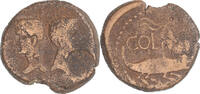 As Monnaie, Augustus & Agrippa, Nîmes, Contremarque, Bronze -