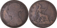 Grande-Bretagne Penny Monnaie, Victoria, Bronze, KM:755 -
